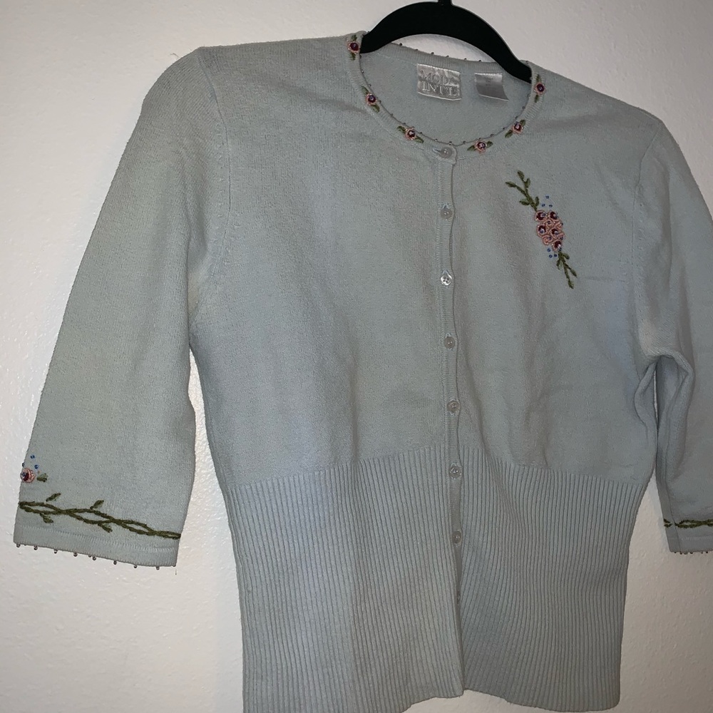 Vintage Victoria’s Secret MODA INT blue cardigan